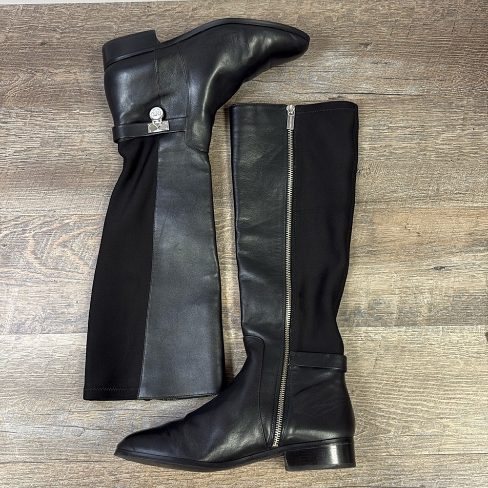 Women’s Michael Kors HAMILTON Stretch Leather Knee High Boots Size 9 - Picture 7 of 10